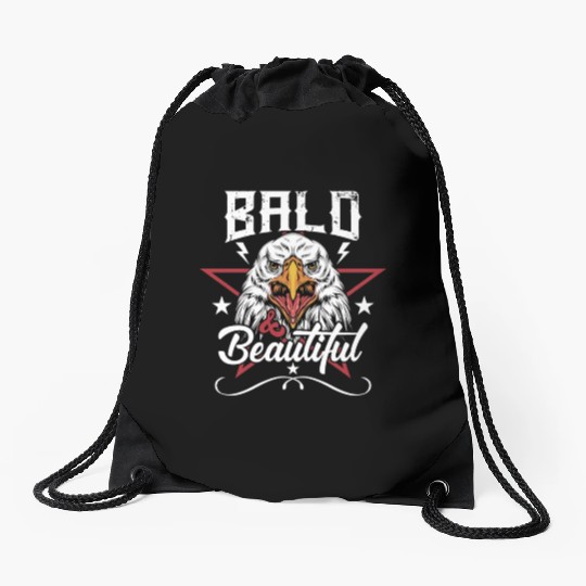 Bald and Beautiful Drawstring Bags