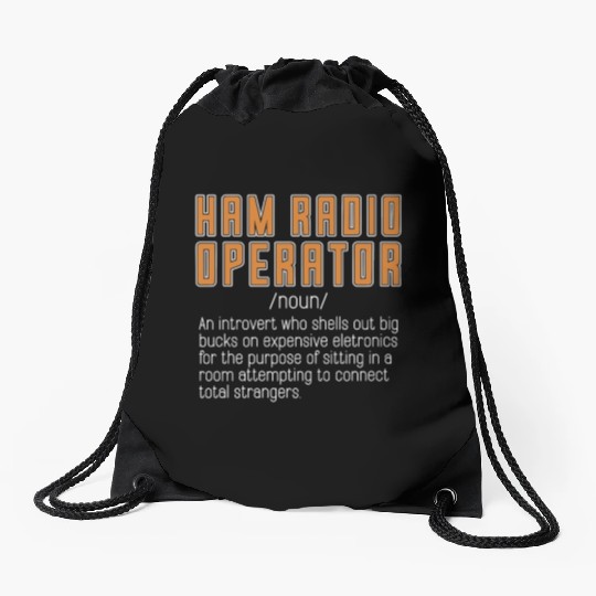 Ham Radio Operator An Introvert Who Amateur Radio Drawstring Bags
