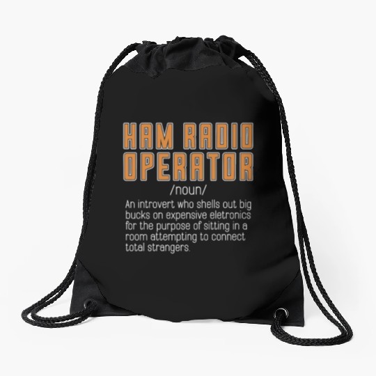 Ham Radio Operator An Introvert Who Amateur Radio Drawstring Bags