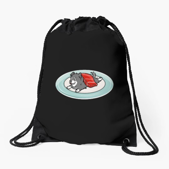 Schnauzer Nigiri Sushi Drawstring Bags