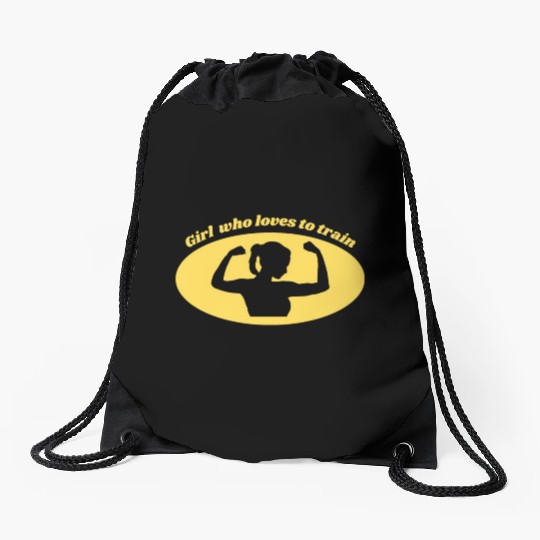 GYM Girl who loves to train Drawstring Bags