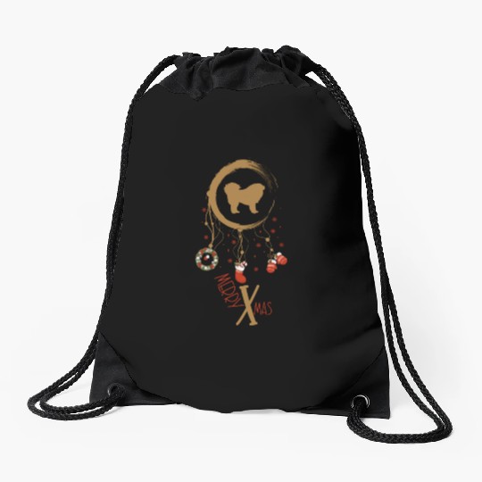 dog dreamcatcher Christmas Tibetan Mastiff Drawstring Bags
