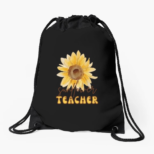 Sunflower Teacher Drawstring Bags