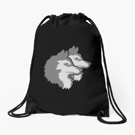 Team Logo Wolf Pack Drawstring Bags