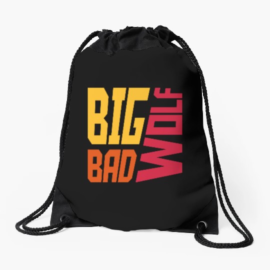 big bad wolf quote Drawstring Bags