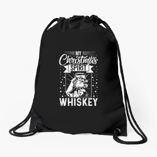 My Christmas Spirit is Whiskey Drawstring Bags