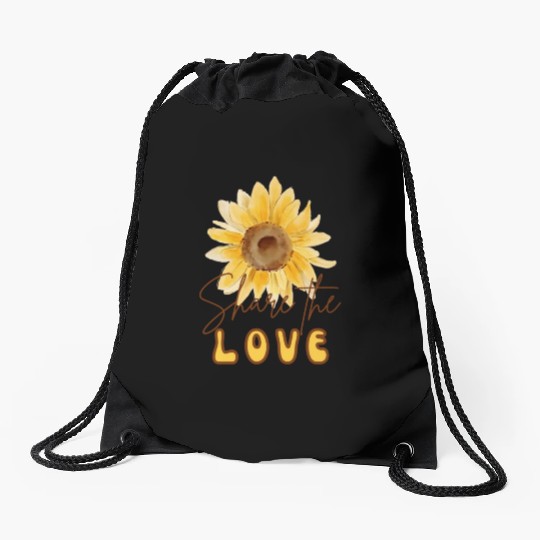 Share The Love Sunflower Drawstring Bags