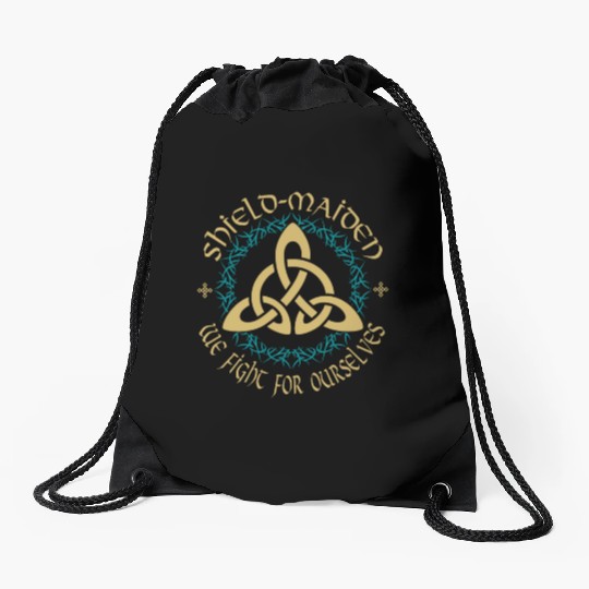 Shield-Maiden Celtic Knot Vikings Viking Drawstring Bags