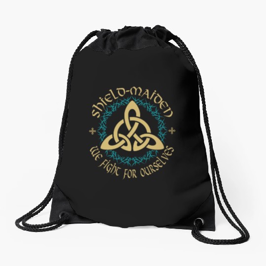 Shield-Maiden Celtic Knot Vikings Viking Drawstring Bags