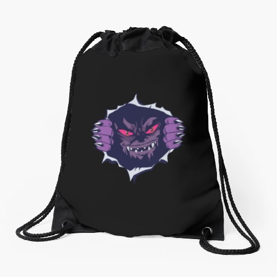 Scary creepy monster Scary creepy monster inspirat Drawstring Bags