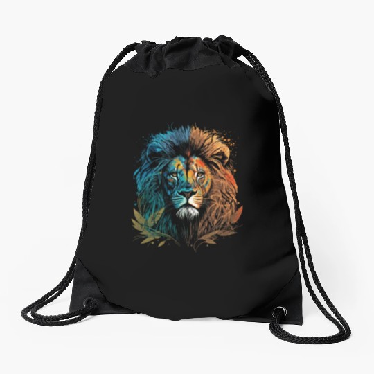 Two Face Lion Drawstring Bags