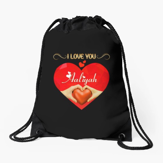 I love you Aaliyah Drawstring Bags
