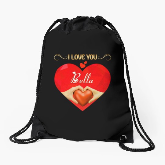 I love you Bella Drawstring Bags