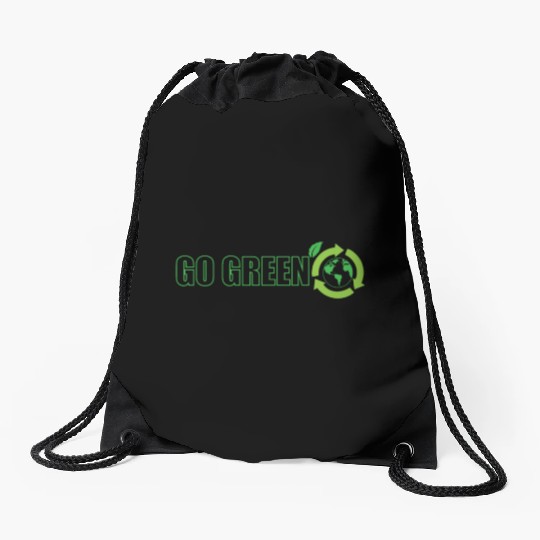 Go Green Environmental Protection Nature Planet Ea Drawstring Bags