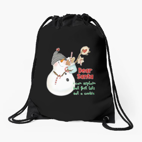 Dear Santa I can explain Drawstring Bags