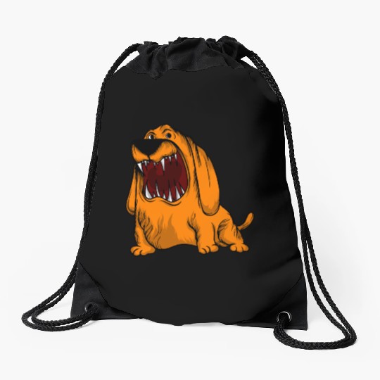 Scary Big Mouth Dog Owners Pet Lover Gift Ideas Drawstring Bags