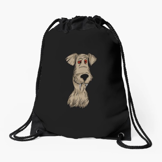 Scary Gray Dog Owners Pet Lover Gift Ideas Drawstring Bags