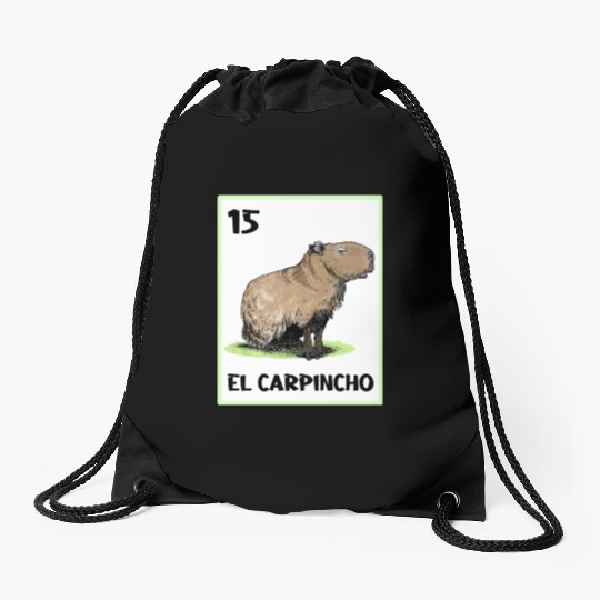 El Carpincho Mexican Capybara Cards Drawstring Bags