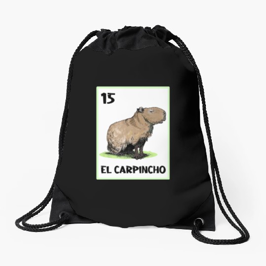 El Carpincho Mexican Capybara Cards Drawstring Bags