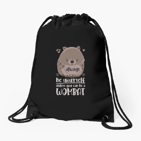 Combat Wombat For A Wombats Lover Drawstring Bags