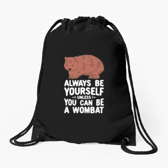 Native Australian Animal Lovers Cute Wombat Drawstring Bags