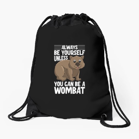 Native Australian Animal Lovers Cute Wombat Drawstring Bags