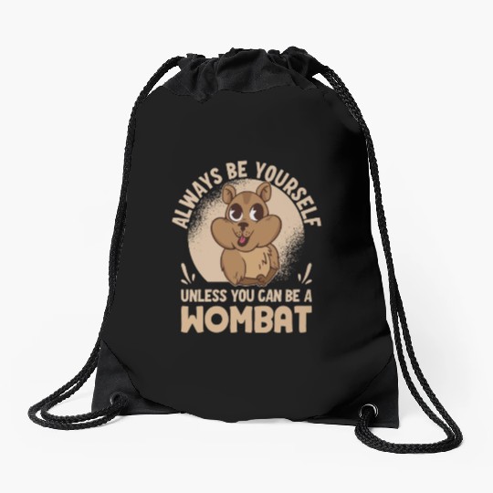 Native Australian Animal Lovers Cute Wombat Drawstring Bags