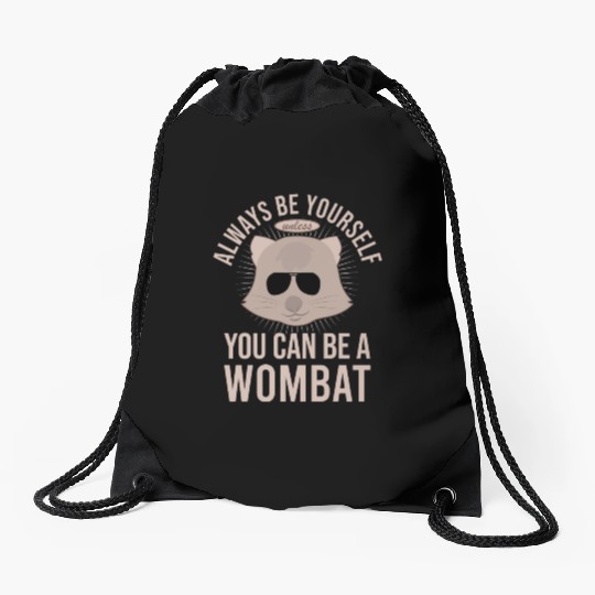Native Australian Animal Lovers Cute Wombat Drawstring Bags