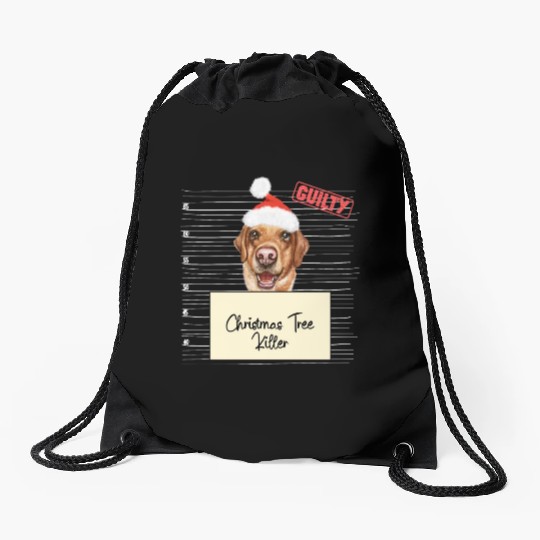Labrador christmas funny prison Drawstring Bags