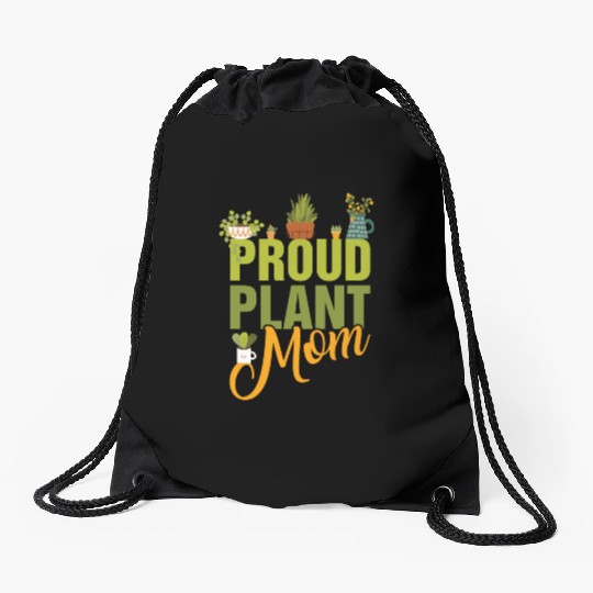 Plant Mom Drawstring Bags