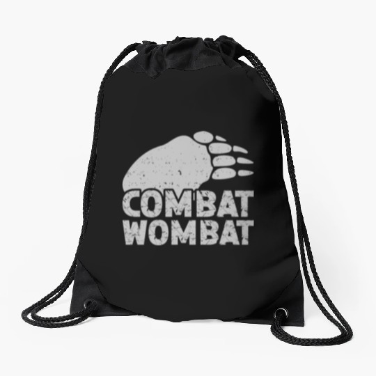Combat Wombat For A Wombats Lover Drawstring Bags