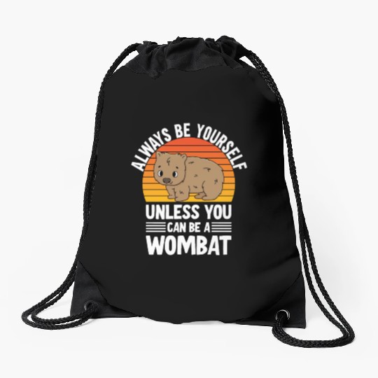Cute Australian Wombat Quote Wombats Lover Drawstring Bags