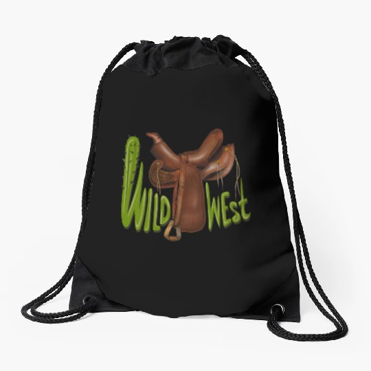 Wild west Drawstring Bags