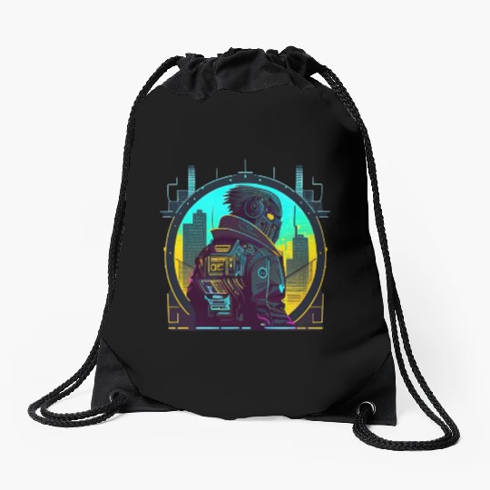 Sci-fi character Drawstring Bags