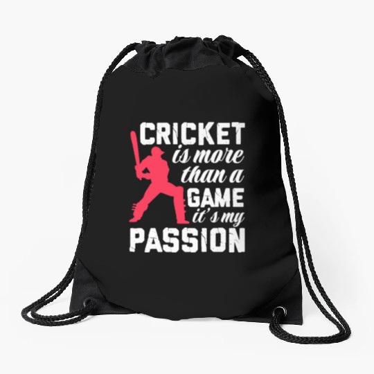 Cricket Is More Than A Game It's A Passion Drawstring Bags