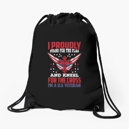 I'm A US Veteran Dad Grandpa Gift Ideas Drawstring Bags