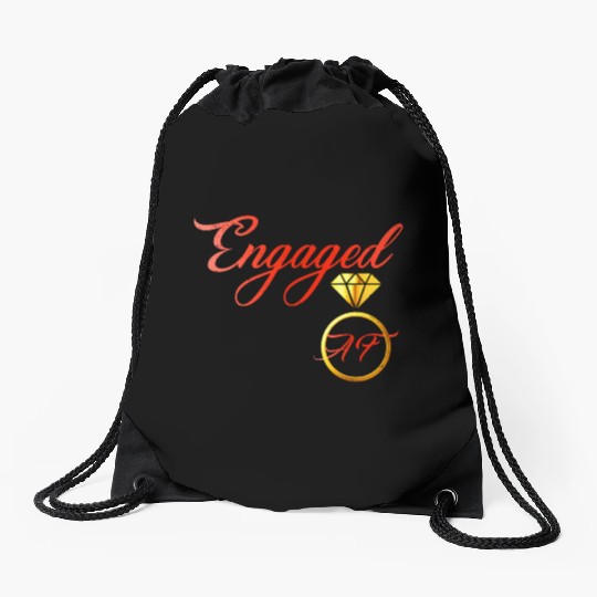 engaged af engagement valentines day Drawstring Bags