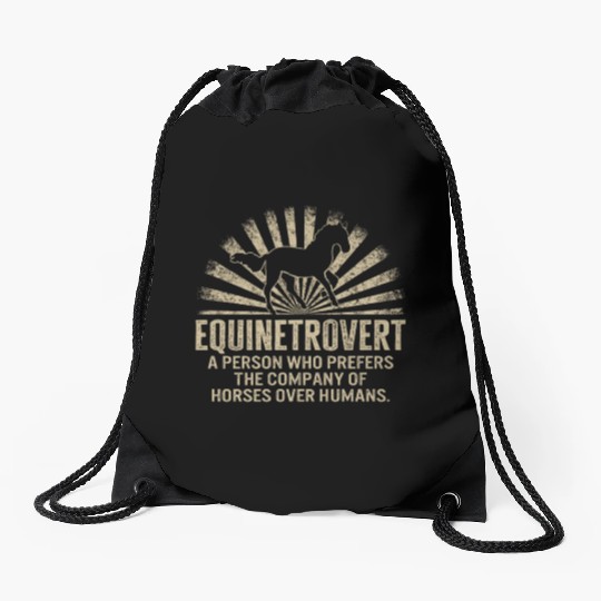 Cowboy Drawstring Bags, Equinetrovert Funny Equestrian