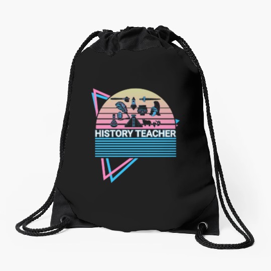 History Teacher Retro Drawstring Bags
