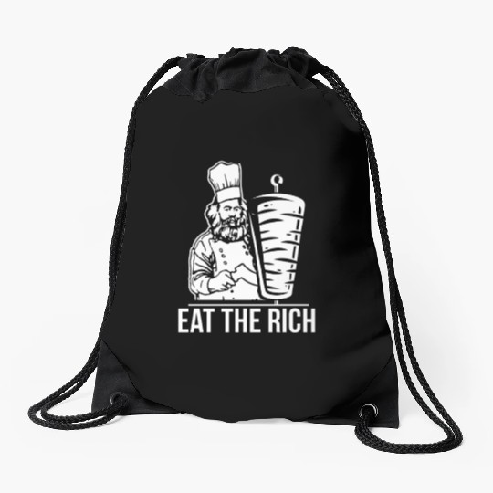 Eat the rich Karl Marx economist Drawstring Bags