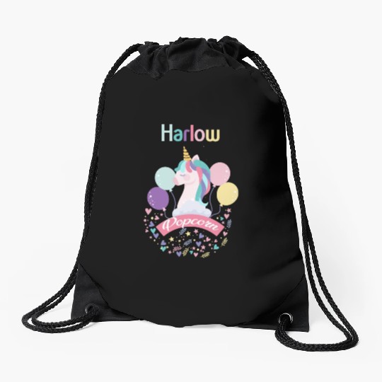 Harlow And Popcorn Merch Popcorn The Pony Drawstring Bags