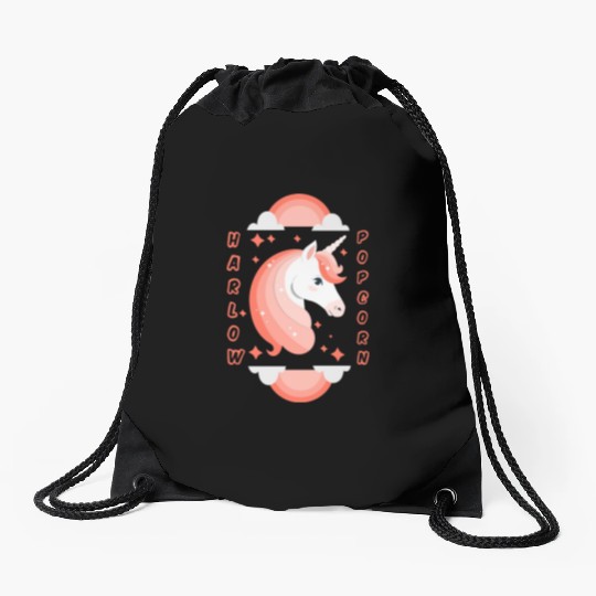 Harlow And Popcorn Merch Popcorn The Pony Drawstring Bags