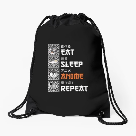 Eat, Sleep, Anime, Repeat - Gift For Christmas Day Drawstring Bags