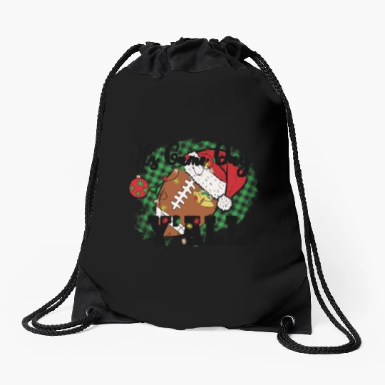 I's Game Day Y'All Santa Football America Drawstring Bags