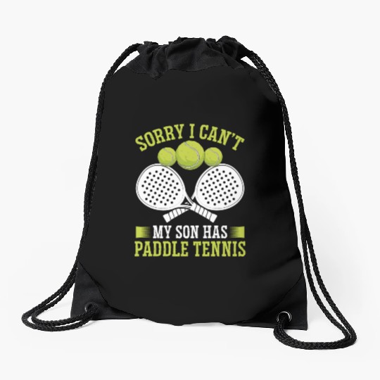Paddle Tennis Player Match Dad Father Papa Drawstring Bags
