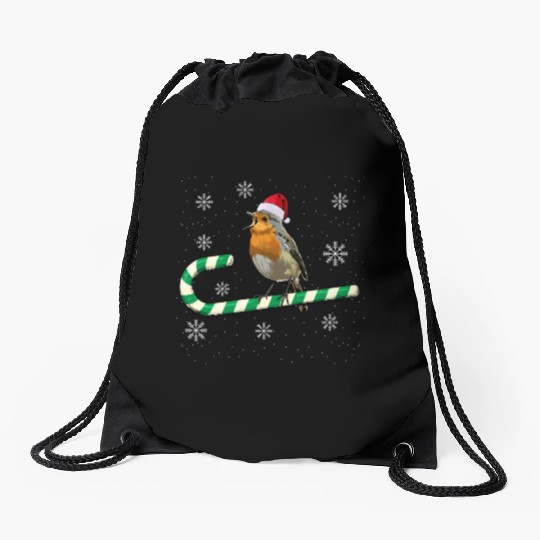 Robin Bird Watching Redbreast Birding Christmas Drawstring Bags