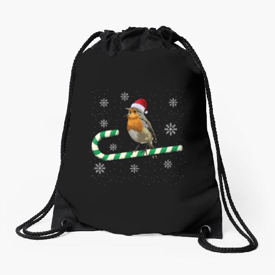 Robin Bird Watching Redbreast Birding Christmas Drawstring Bags