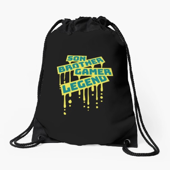 son brother gamer legend Drawstring Bags