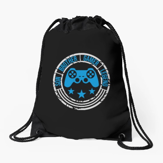 son brother gamer legend Drawstring Bags