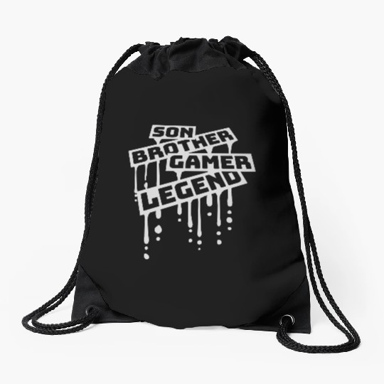 son brother gamer legend Drawstring Bags